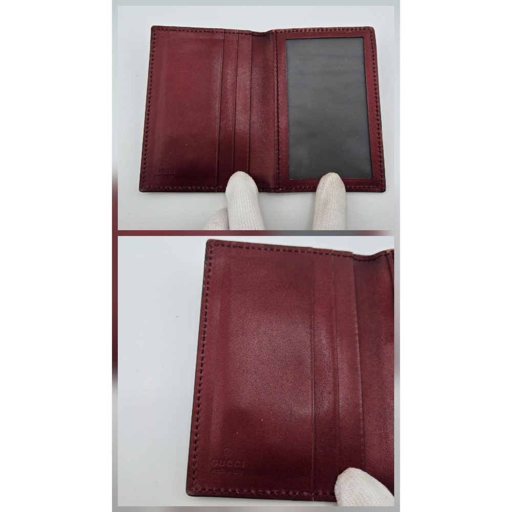 Gucci Microguccissima Burgundy Patent Leather Heart Logo Card Case Wallet 251848 - Picture 6 of 9